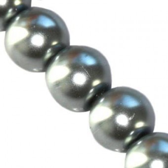 Perle sticla gri inchis 8mm - sirag cca 100buc