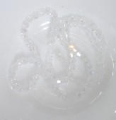10sir x Margele sticla bicon fatetate 4mm alb transparent cu luciu - sirag cca 100buc