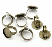 Baza inel ajustabil cu platou de 18mm bronz (1buc)