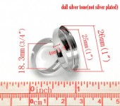 Baza inel ajustabil cu platou de 25mm argintiu nichelat (1buc)
