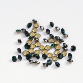 Cabochon spate conic sticla vd. smarald 4,3mm diam. - 50buc (p. promo)