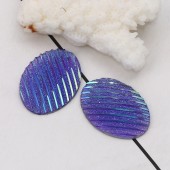 Cabochon rasina oval albastru-mov cu dungi oblice 25x18mm (1buc)