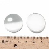 Cabochon sticla rotund 25mm cateye alb(1buc)