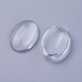 Cabochon sticla transparenta oval 25x18mm (1buc)