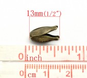 Capacel decorativ bronz lalea cu 4 petale, 13x8mm - 10buc