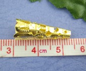 Capacele filigran tuguiate lungi placate cu aur 23x9mm - 4buc