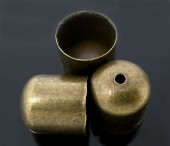 Capat snur clopot bronz 11x10mm - 4buc