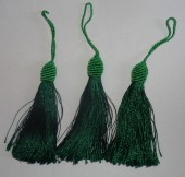 Ciucure cu agatatoare decorativa 9cm verde smarald mediu (1buc)