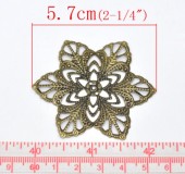 Conector filigran floare medie bronz 57mm (1buc)