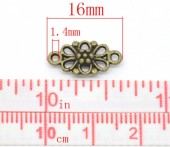 Conector floare filigran bronz 16x8mm (1buc)