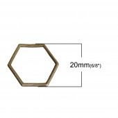 Conector hexagon mare bronz 22x20mm (1buc)