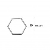 Conector hexagon mic argintiu nichelat 11x10mm (1buc)