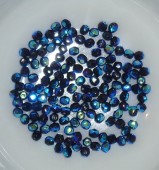 Cristale Bohemia rotunde 4mm negru cu irizatii bleu (23980/28300) - 50buc
