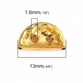 Distantiere cu 2 orificii placate cu aur 13x7mm semicerc cu 5 cristale (1buc)