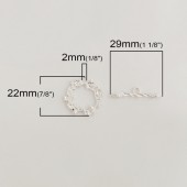 Inchizatoare toggle coronita cu flori placata cu argint 29x22mm (1set)