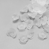 Margele acril flori alb inghetat clopotei 15x14x7mm - 10buc