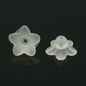 Margele acril floricele alb inghetat 10x5mm - 50buc