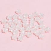 Margele acril floricele albe perlate 9x9mm - cca 200buc 