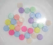 Margele acril rotunde plate 10mm mix pastel - 30buc