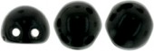 Margele Cehia Cabochon cu 2 gauri 7mm diam. negru lucios - 10buc