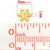 Margele distantiere stelute mari placate cu aur 8mm diam - 10buc
