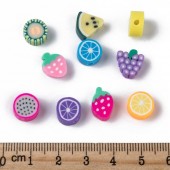 Margele FIMO fructe mix 7-12x8-10x4-5mm - 100buc