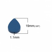 Margele lemn lacrimi albastru mediu 19x16mm, calit. 1 (1buc)