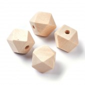 Margele lemn polihedron 18x18mm natur, calit. 1 (1buc)