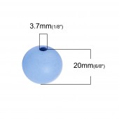 Margele lemn rotunde 20mm bleu, calit. 1 (1buc)
