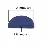 Margele lemn semicerc bleumarin 20x10x4mm (1buc)