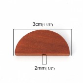 Margele lemn semicerc maro deschis 30x14x4mm (1buc)