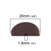 Margele lemn semicerc maro inchis 20x10x4mm (1buc)