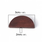 Margele lemn semicerc maro inchis 30x14x4mm (1buc)