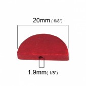 Margele lemn semicerc rosii 20x10x4mm (1buc)