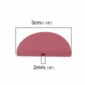 Margele lemn semicerc roz prafuit 30x14x4mm (1buc)