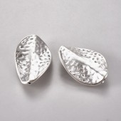 Margele metal ovale rasucite argintiu antichizat 27x18x3mm (1buc)