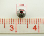 Margele metalice distantiere Sparkledust 4mm, negre - 100buc
