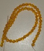 Margele rasina 6mm galben cu aspect crackle - sirag cca 65 buc