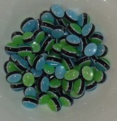 Margele rasina ovale albastru/verde/negru 15x10mm - 10buc