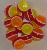 Margele rasina rotunde rosu/galben/portocaliu 20mm diam. (1buc)