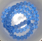 Margele sticla abac fatetate 10x7mm bleu safir transparent - 10buc