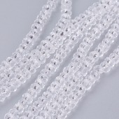 Margele sticla abac fatetate 3x2mm alb transparent - sirag cca 185buc
