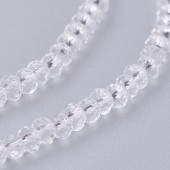 Margele sticla abac fatetate 3x2mm alb transparent - sirag cca 185buc