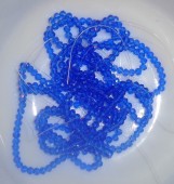 Margele sticla abac fatetate 3x2mm albastru safir transparent - sirag cca 185buc
