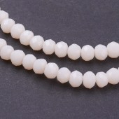Margele sticla abac fatetate 4x3mm alb unt-rose inchis - sirag cca 135buc (var.1)