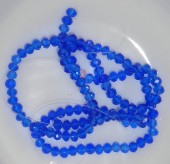 Margele sticla abac fatetate 4x3mm albastru safir tr. - sirag cca 125 buc