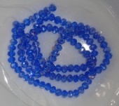 Margele sticla abac fatetate 4x3mm albastru safir tr. cu irizatii - sirag cca 125 buc
