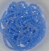 Margele sticla abac fatetate 4x3mm bleu pal translucid cu irizatii - sirag cca 125 buc