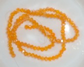 Margele sticla abac fatetate 4x3mm portocaliu deschis tr. cu luciu - sirag 125buc