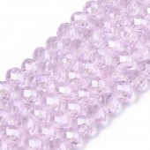 Margele sticla abac fatetate 4x3mm roz mediu cu luciu - sirag cca 125 buc